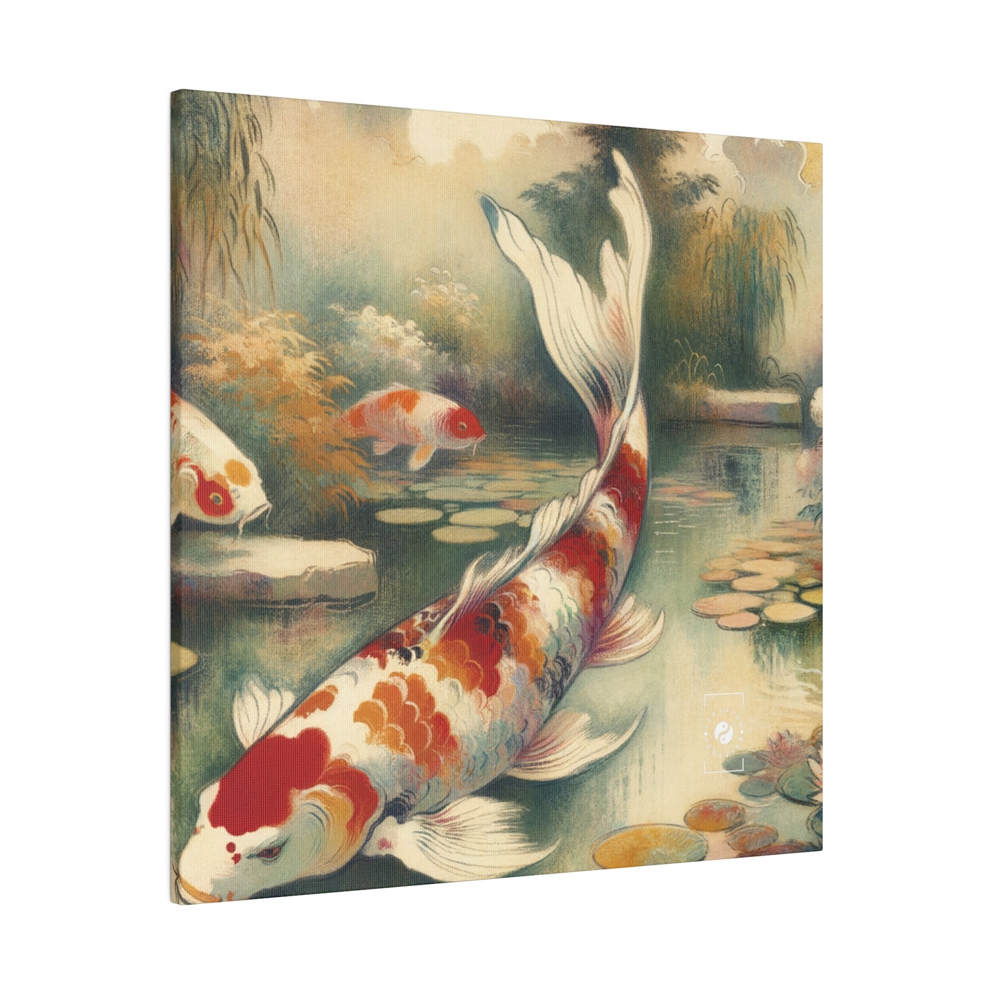 Koi Lily Pond - Art Print Canvas