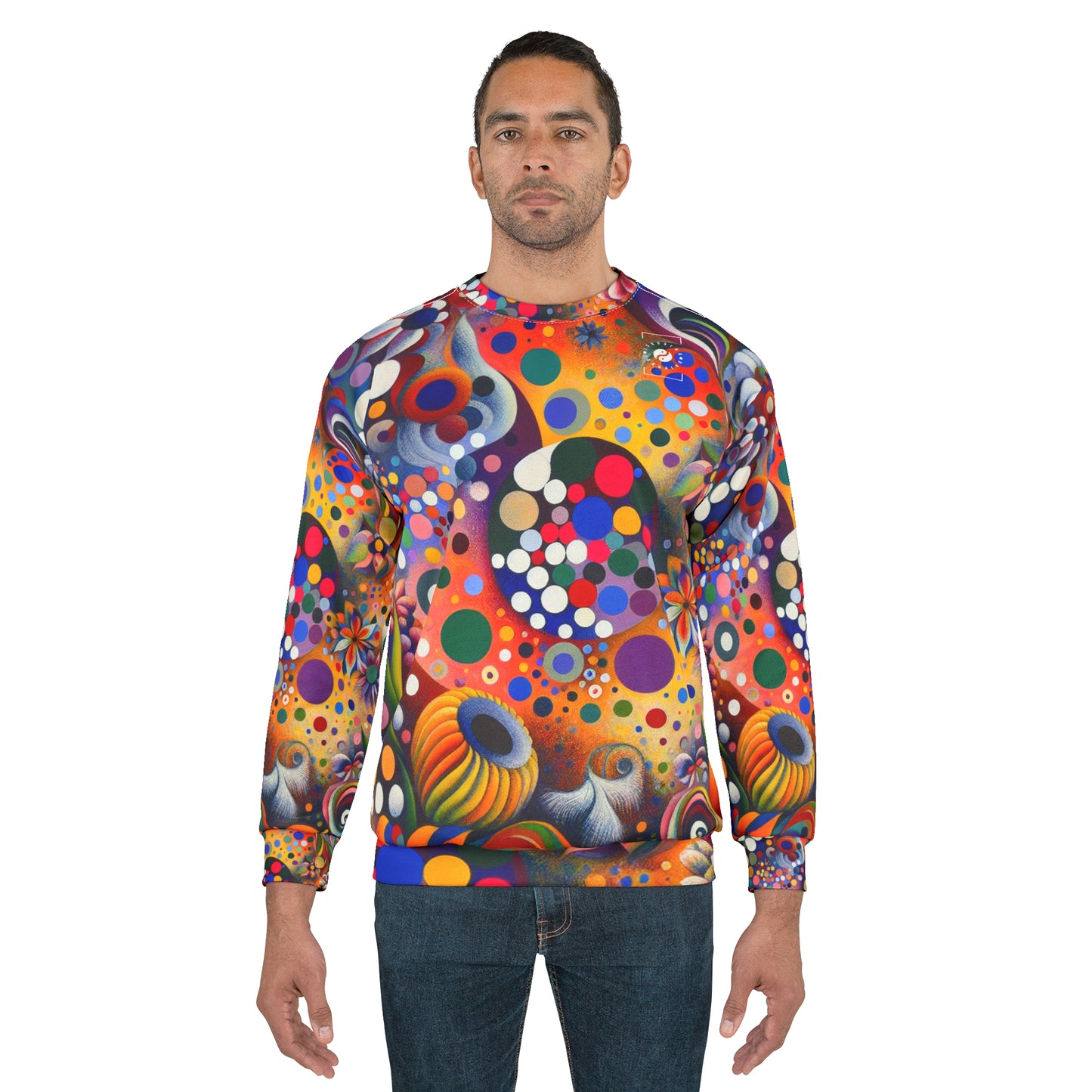 "Polka Petals in Yogic Surrealism: An Artistic Salute to Kusama and Kahlo" - Unisex Sweatshirt