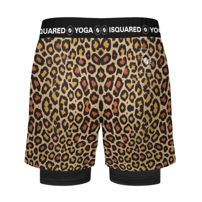 Wild Leopards - Compression Yoga Shorts