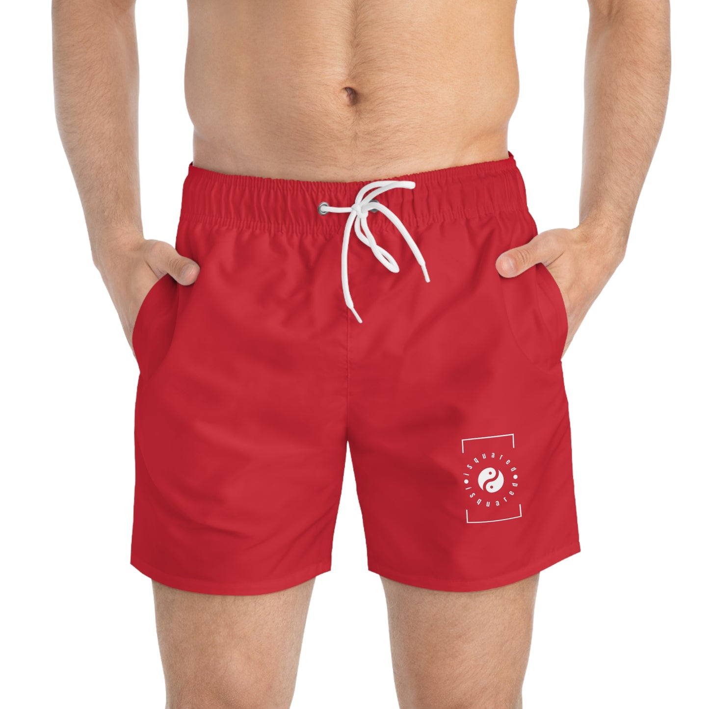 #D10927 Scarlet Red - Swim Trunks for Men
