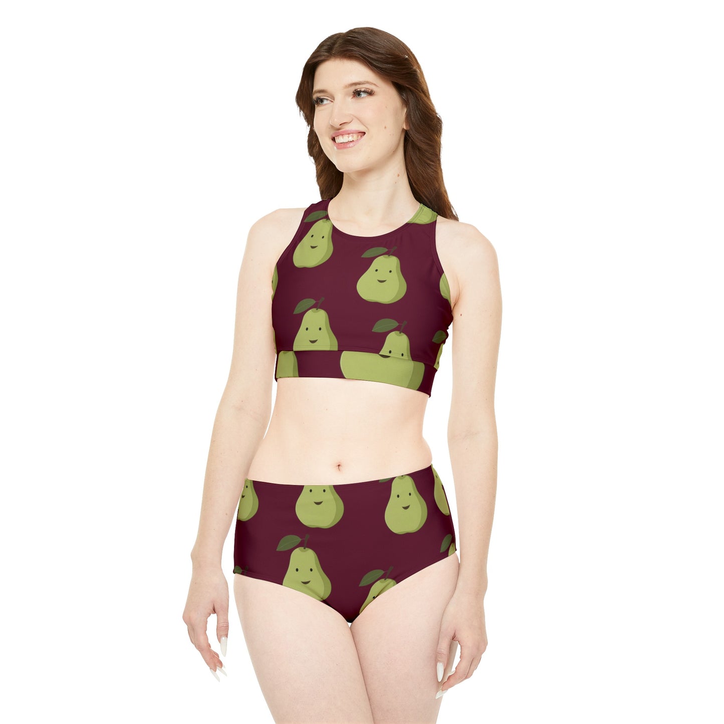 #60182D Deep Siena + Pear - Ensemble bikini yoga chaud