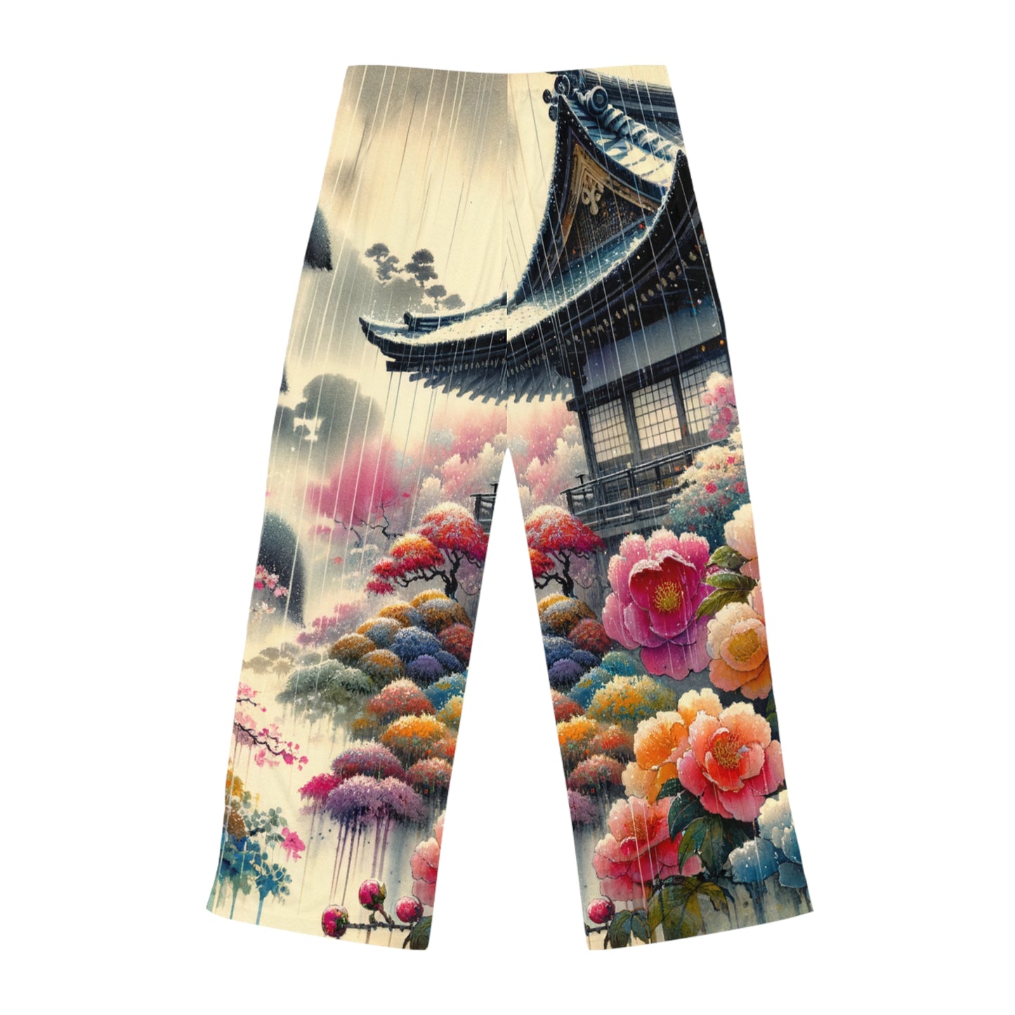 "Rain-drenched Sakura Spectrum" - Women lounge pants