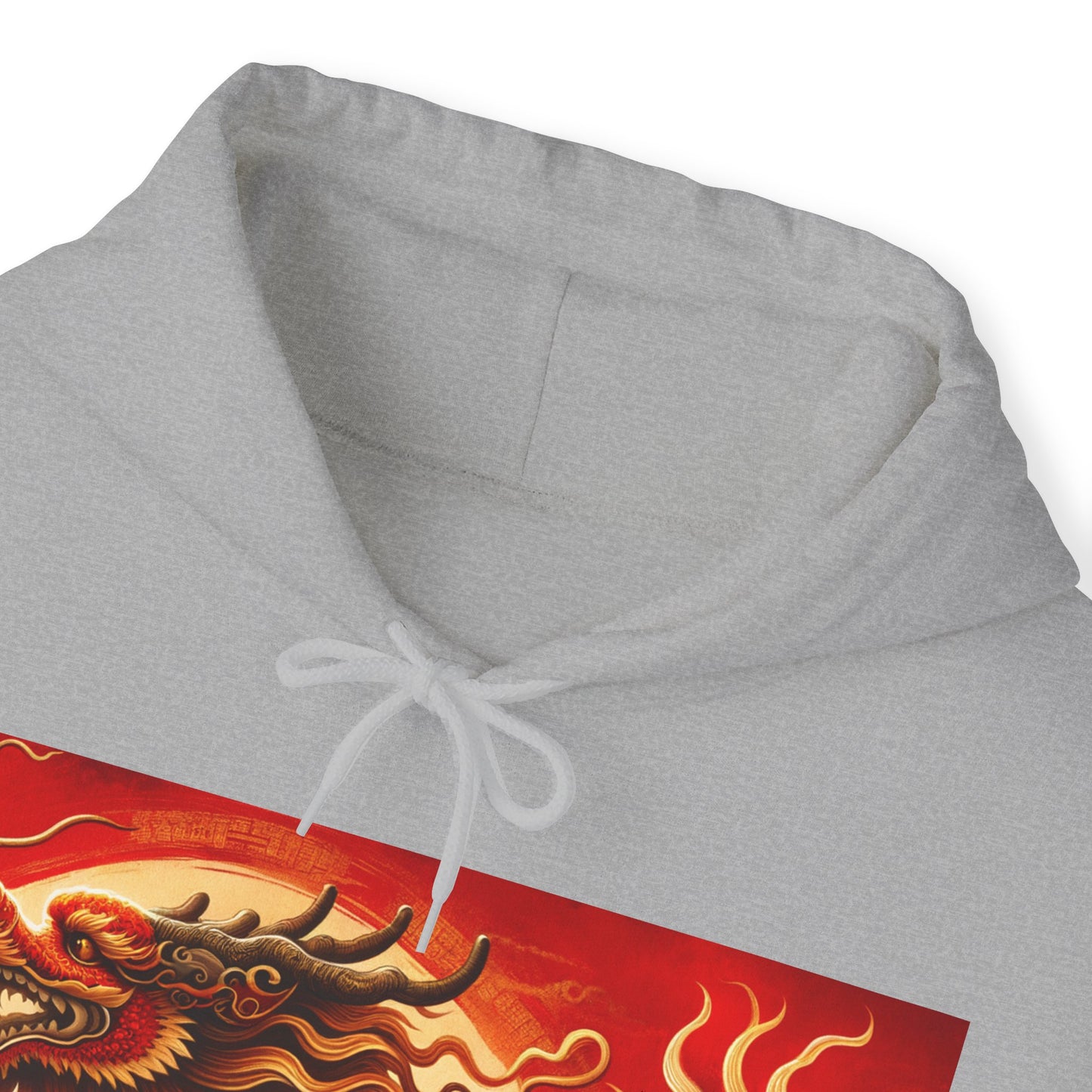 "Golden Dragon Dance in the Crimson Twilight" - Hoodie