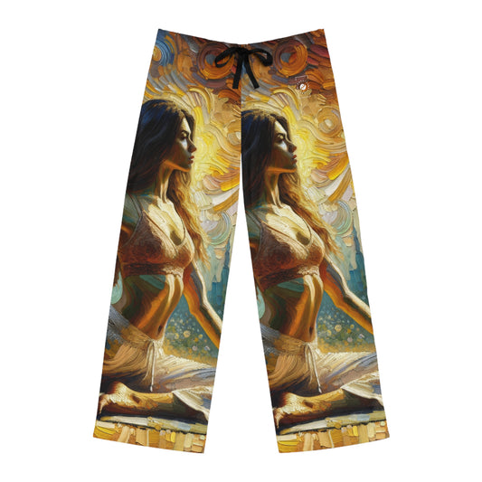 "Golden Warrior: A Tranquil Harmony" - men's Lounge Pants