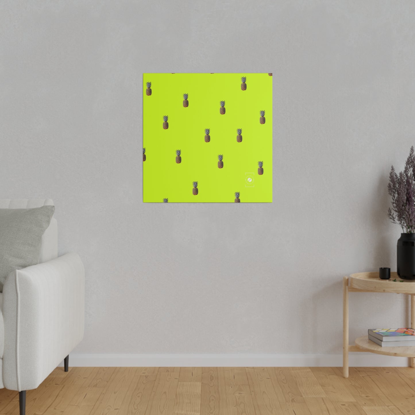 #D7FF11 Sharp Yellow + Pineapple - Art Print Canvas