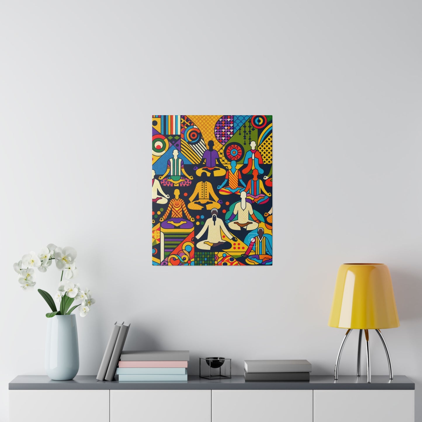 Vibrant Sadana: Prana in Nouveau Réalité - Art Print Canvas