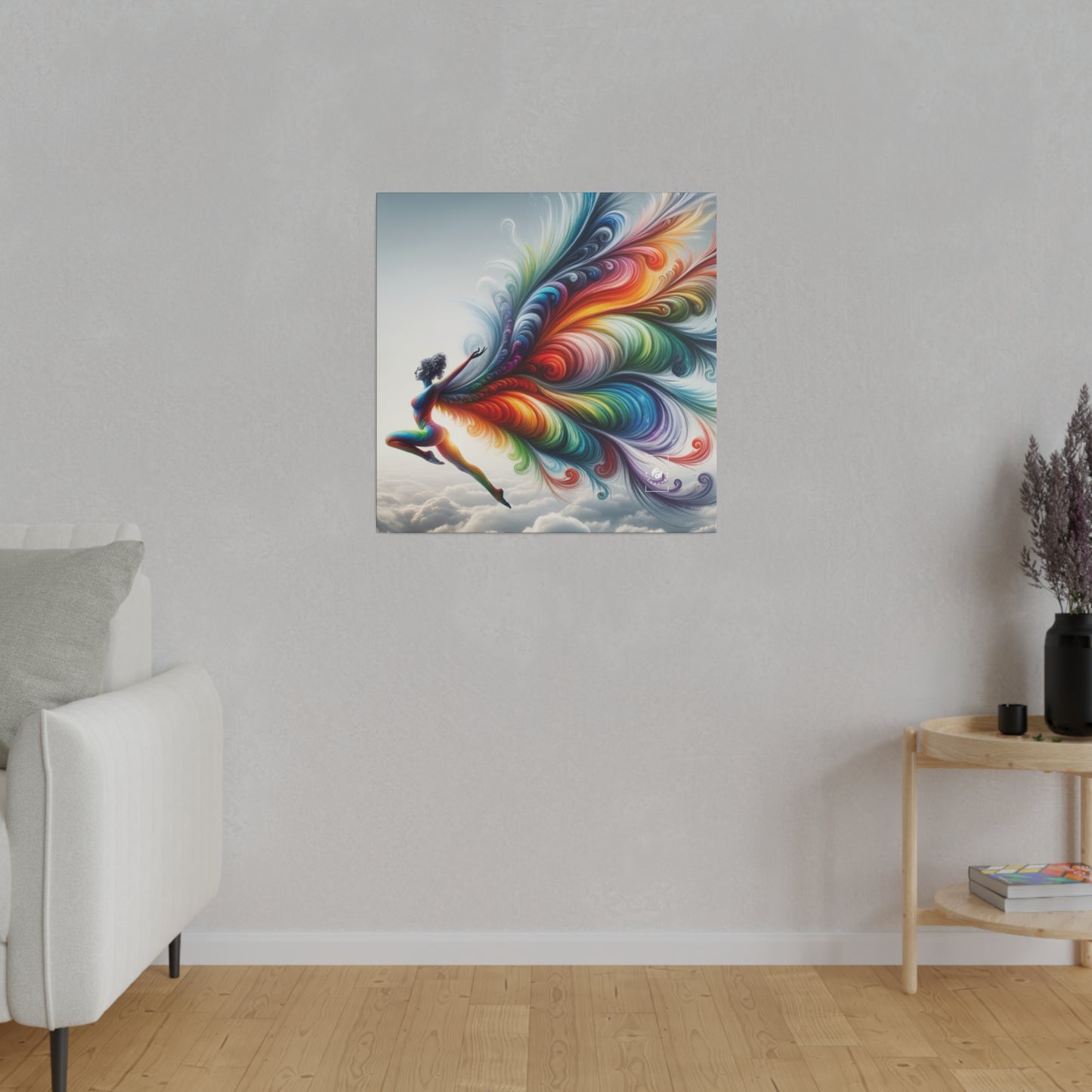 "Yogini's Rainbow Flight" - Art Print Canvas