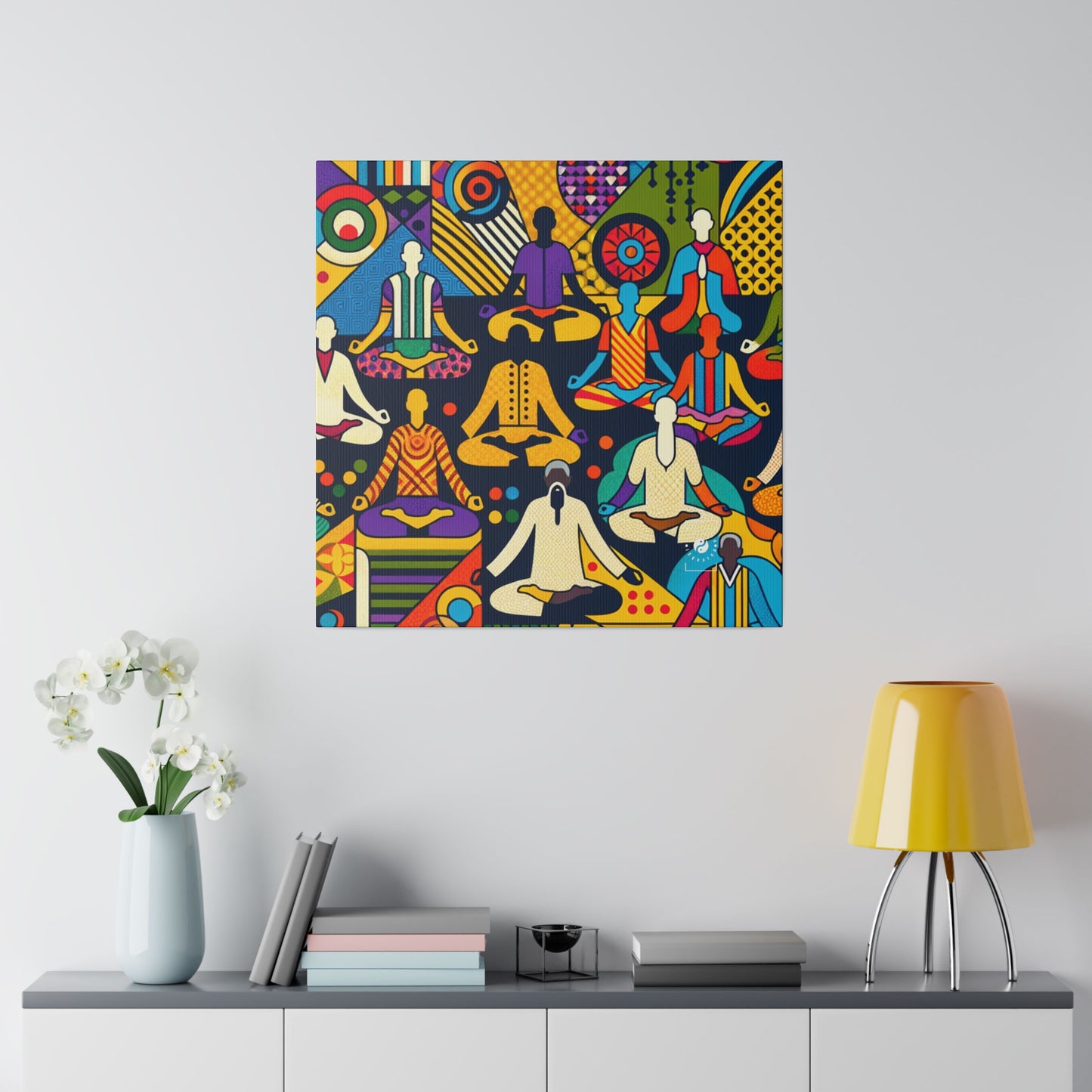 Vibrant Sadana: Prana in Nouveau Réalité - Art Print Canvas