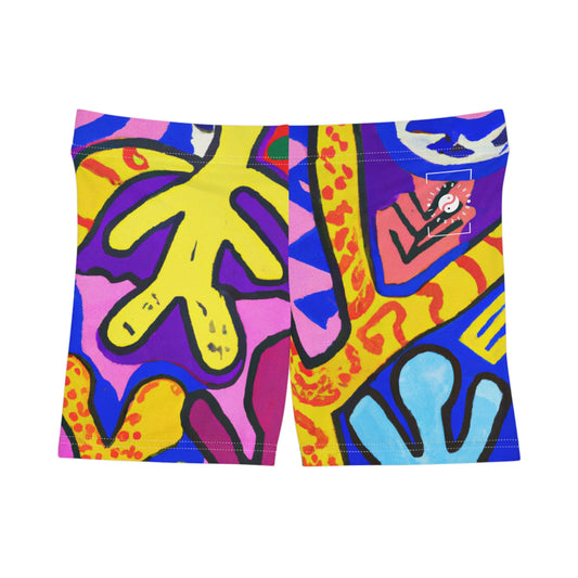 "Symbolic Jamboree" - Mini Hot Yoga Short