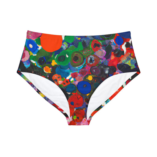 Ink drops meditation - High Waisted Bikini Bottom