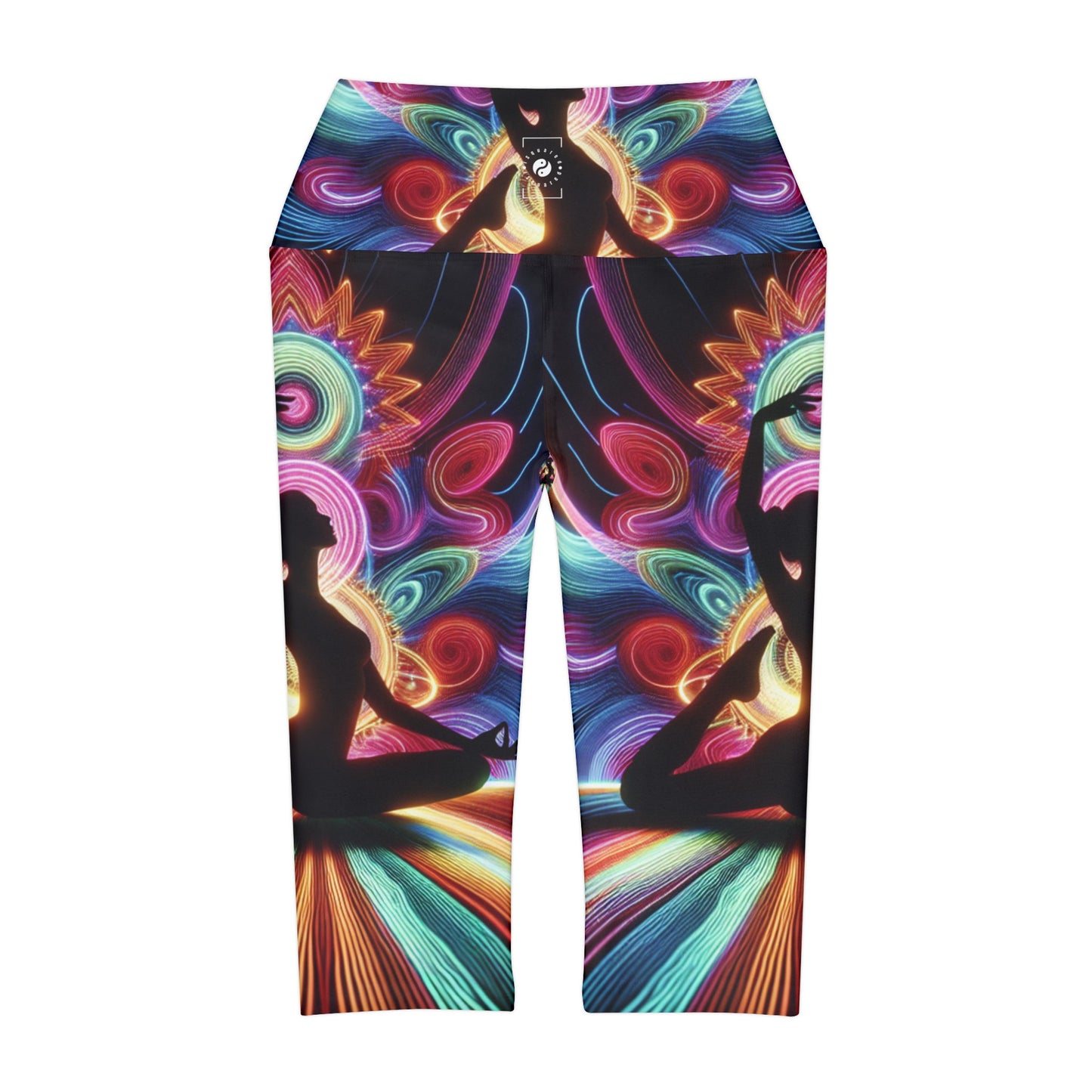 "Neon Zenith: Chromatic Balance" - High Waisted Capri Leggings