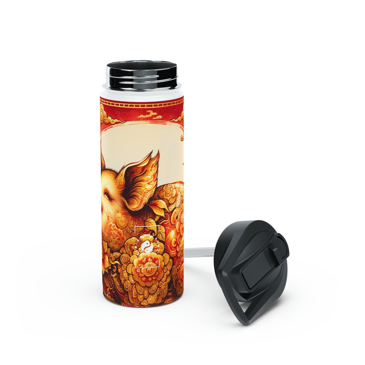 "Golden Prosperity: The Divine Boar Celebration" - Water Bottle