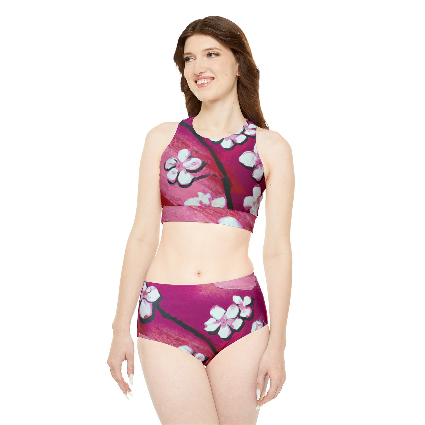 Ephemeral Blossom - Ensemble de bikini de yoga chaud