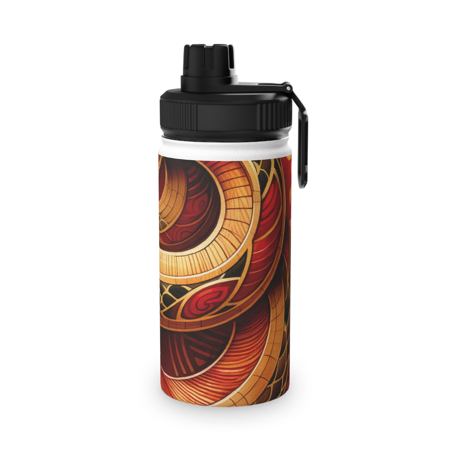 "Crimson Serenity: The Golden Snake" - Sports Water Bottle