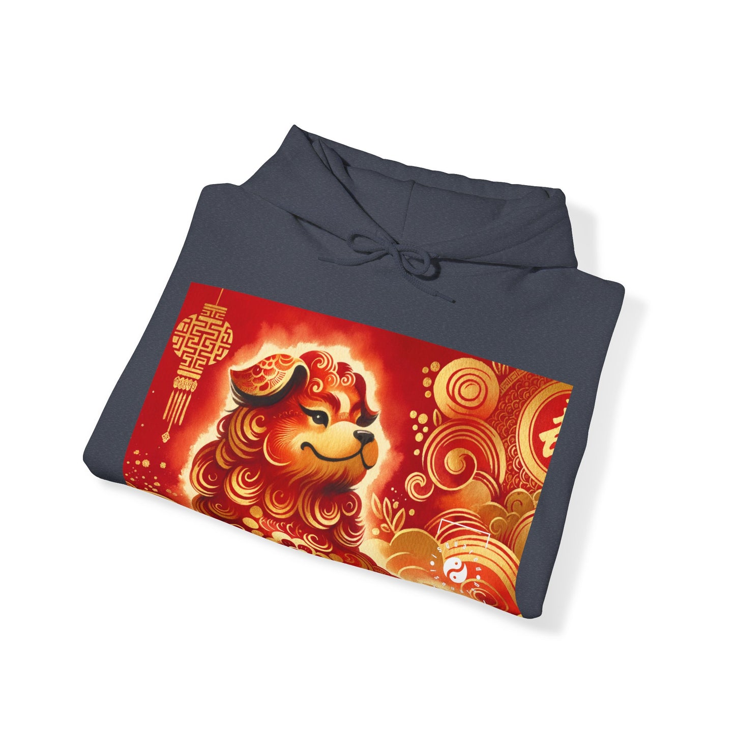 "Golden Canine Emissary on Crimson Tide: A Chinese New Year Odyssey" - Hoodie