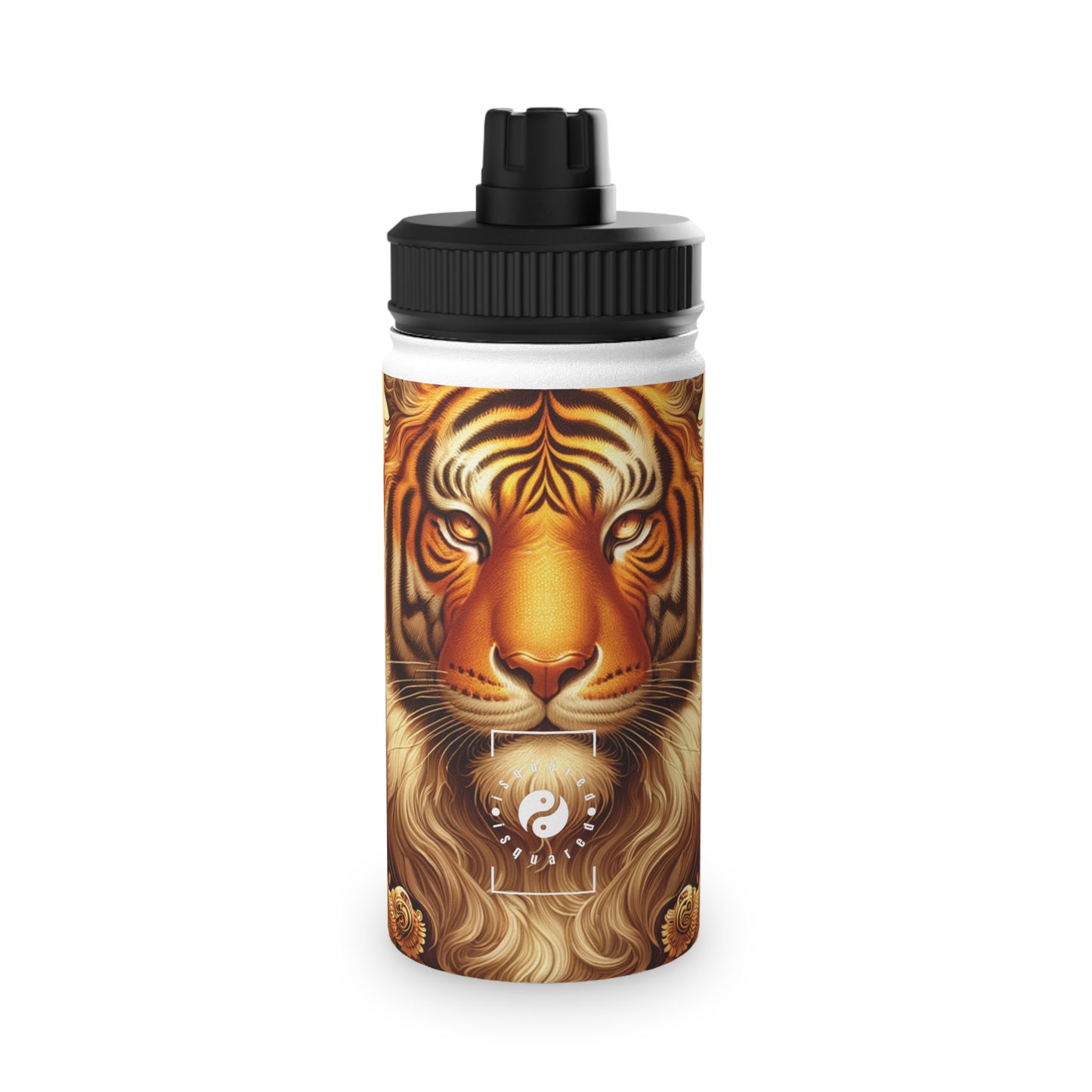 "Golden Majesty: Ascension of the Lunar Tiger" - Sports Water Bottle