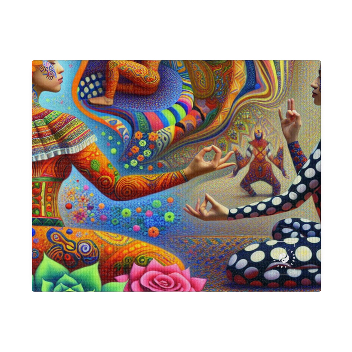 "Kahlo-Kusama Blossom Asanas: A Surreal Yoga Symphony" - Art Print Canvas