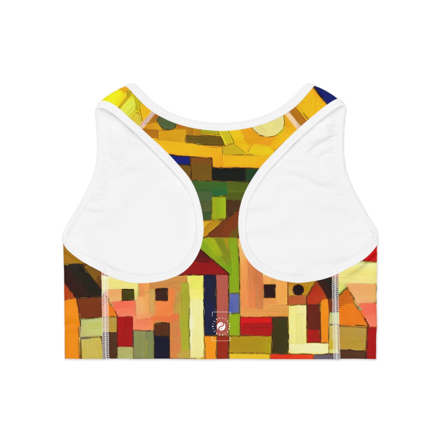 "Adobes de terre dans les teintes de Hundertwasser" - Soutien-gorge de sport haute performance