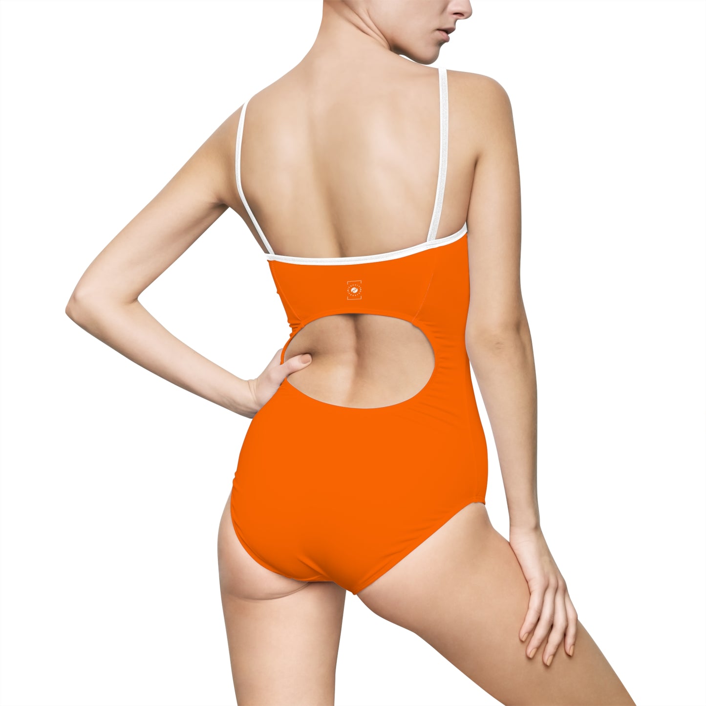 Neon Orange #FF6700 - Openback Swimsuit