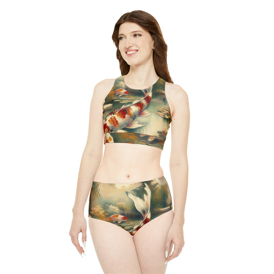Koi Lily Pond - Hot Yoga Bikini Set