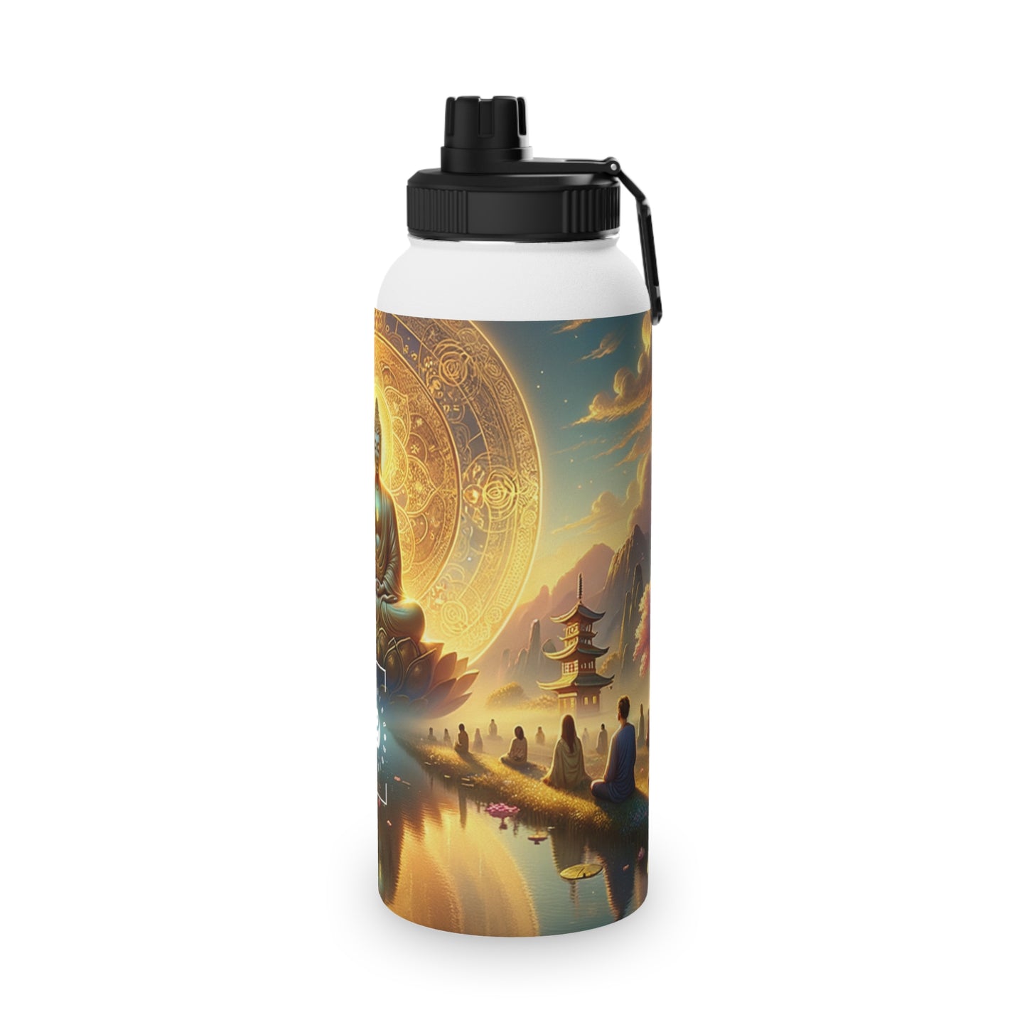 "Serenity in Transience: Illuminations of the Heart Sutra" - Sports Water Bottle