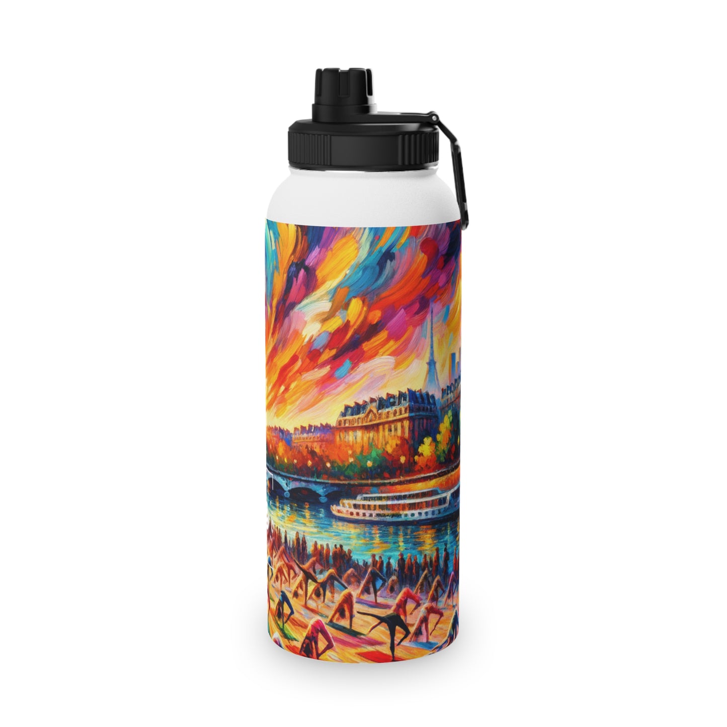 Parisian Yoga Chic - Sports Water Bottle