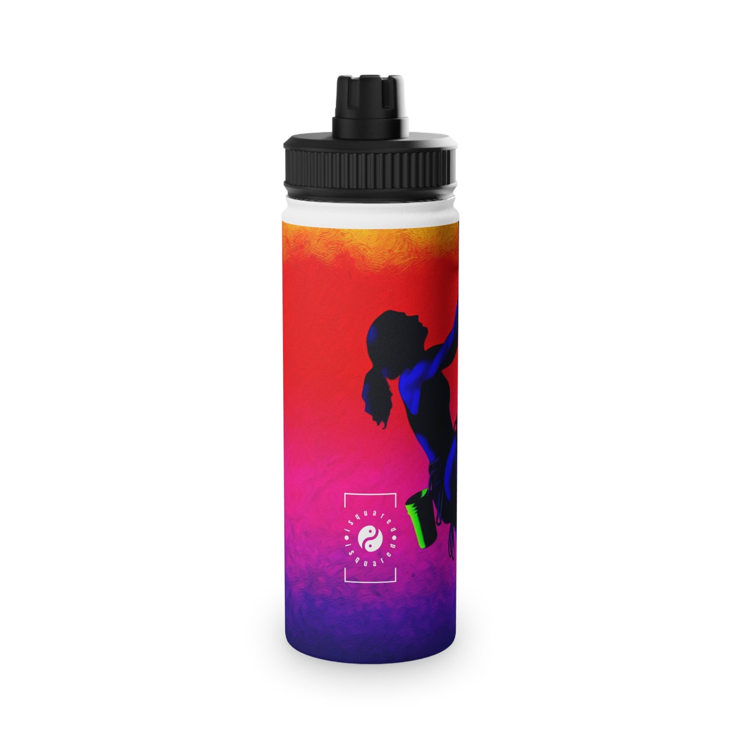 "Technicolour Ascent: The Digital Highline" - Sports Water Bottle