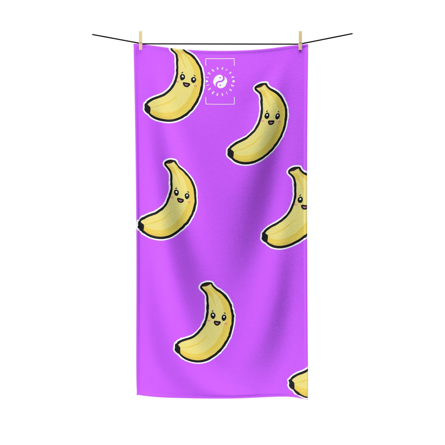 #D65BFF Violet + Banane - Serviette de yoga tout usage