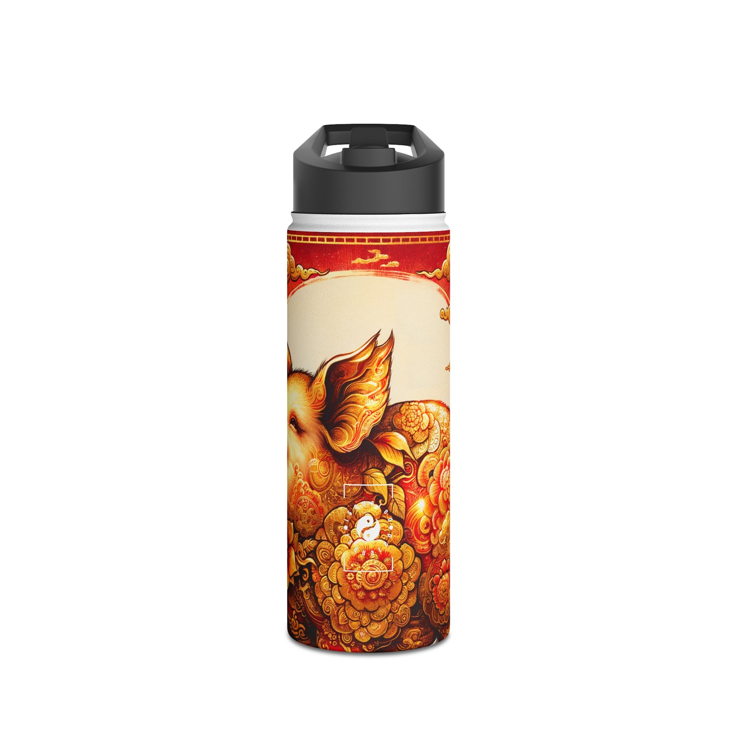 "Golden Prosperity: The Divine Boar Celebration" - Water Bottle