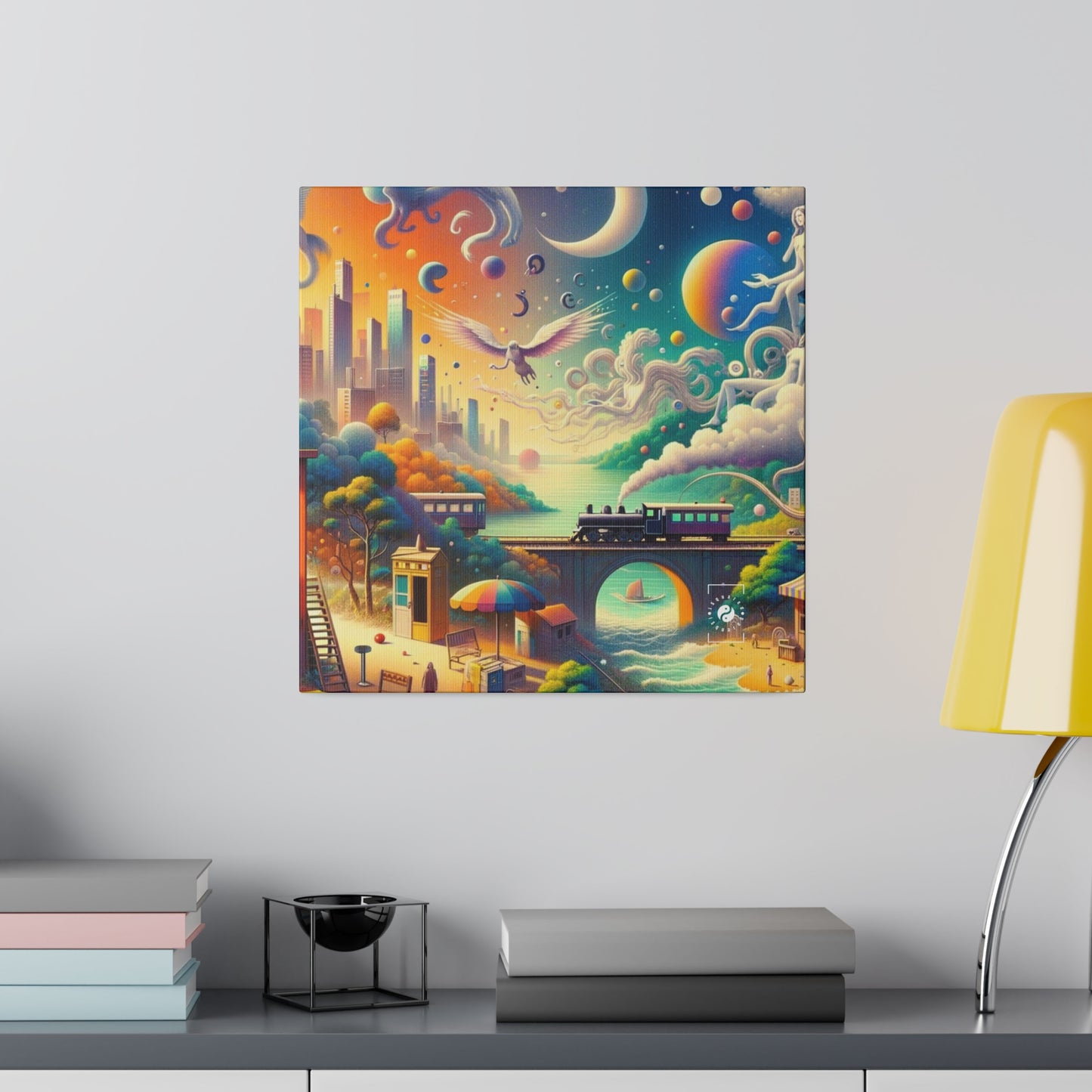 "Mirrors of Metaphor: A Murakami Odyssey" - Art Print Canvas