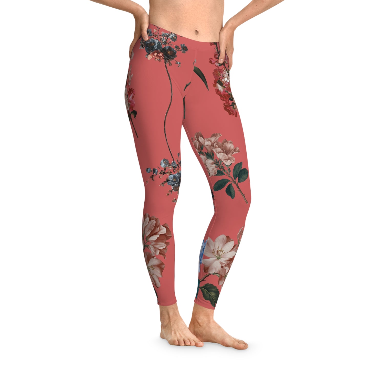 Botanicals on Coral - Unisex Tights