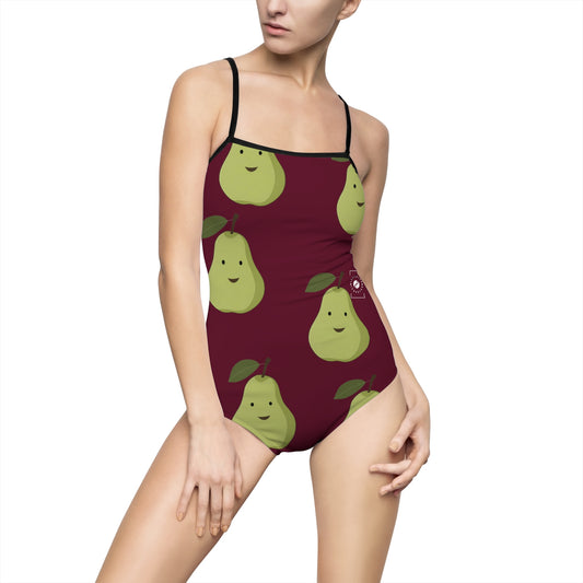 #60182D Deep Siena + Pear - Openback Swimsuit