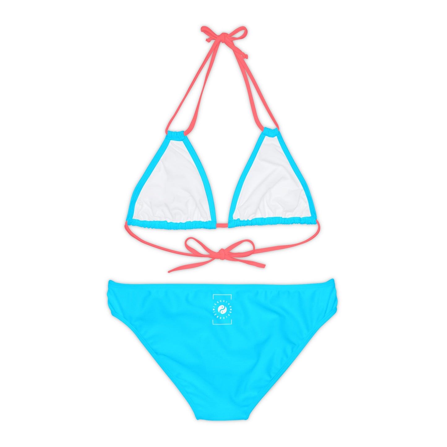 #04D9FF Neon Blue - Ensemble bikini à lacets