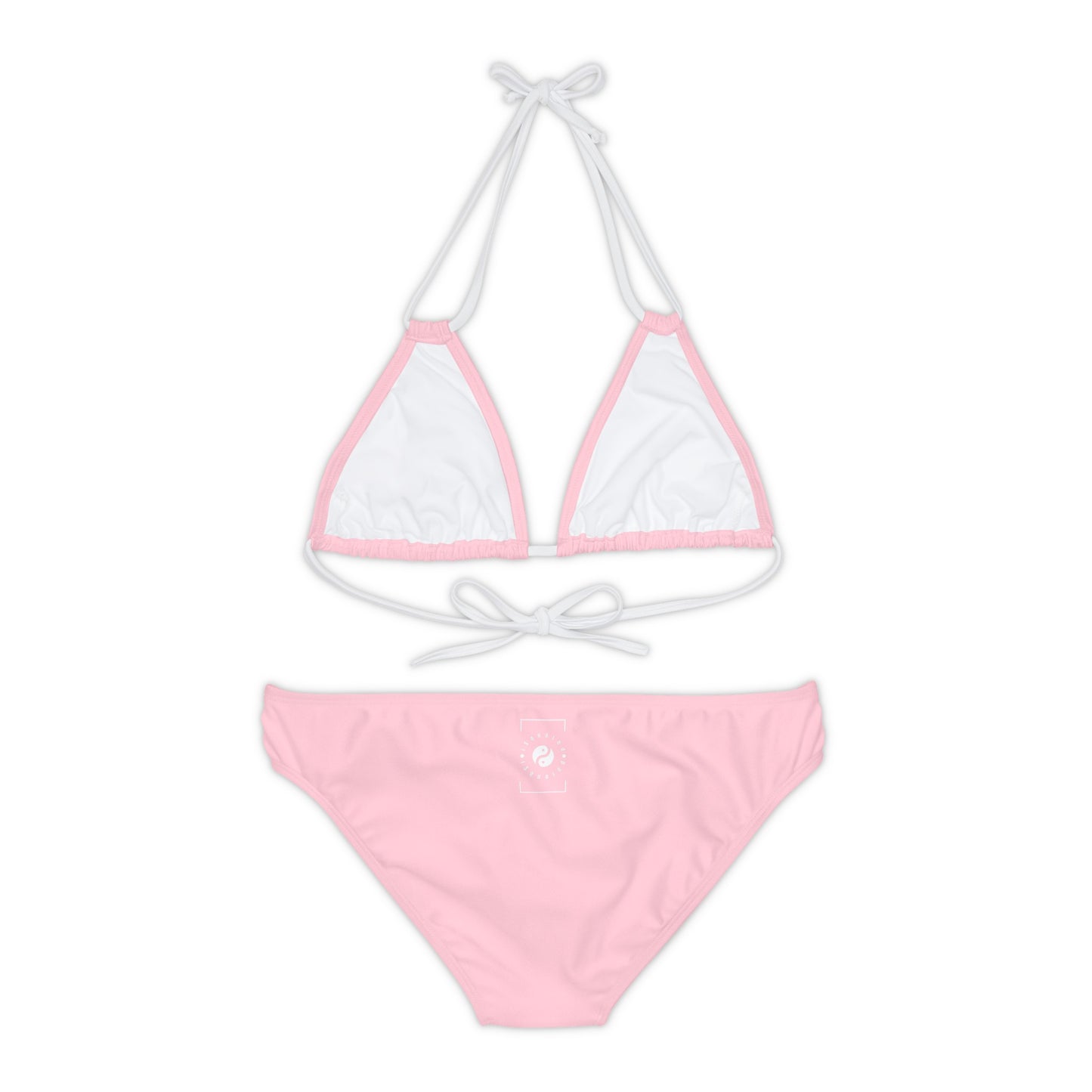 FFCCD4 Light Pink - Lace-up Bikini Set