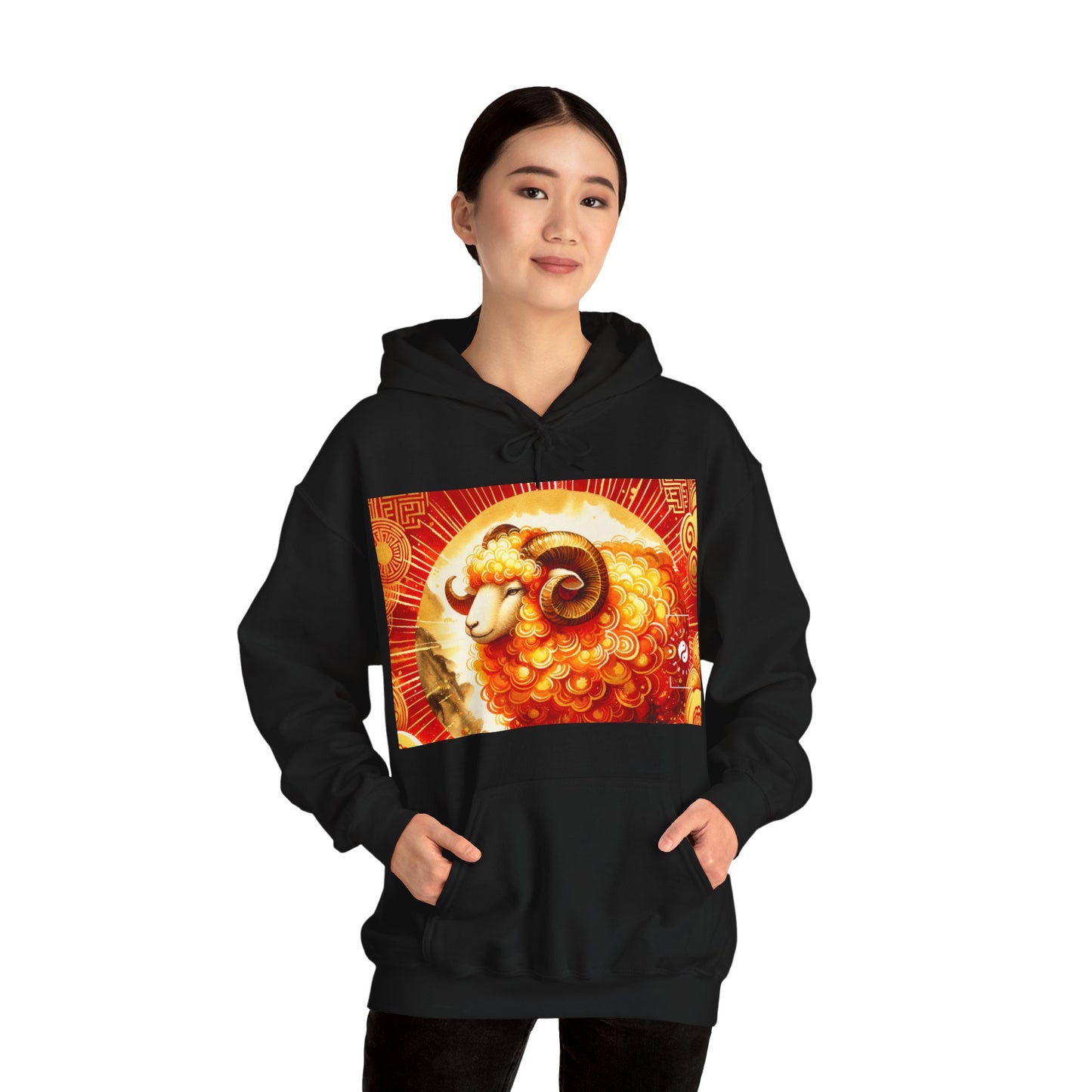 "Auspicious Gold of Divine Ewe: A Lunar New Year Revelry" - Hoodie