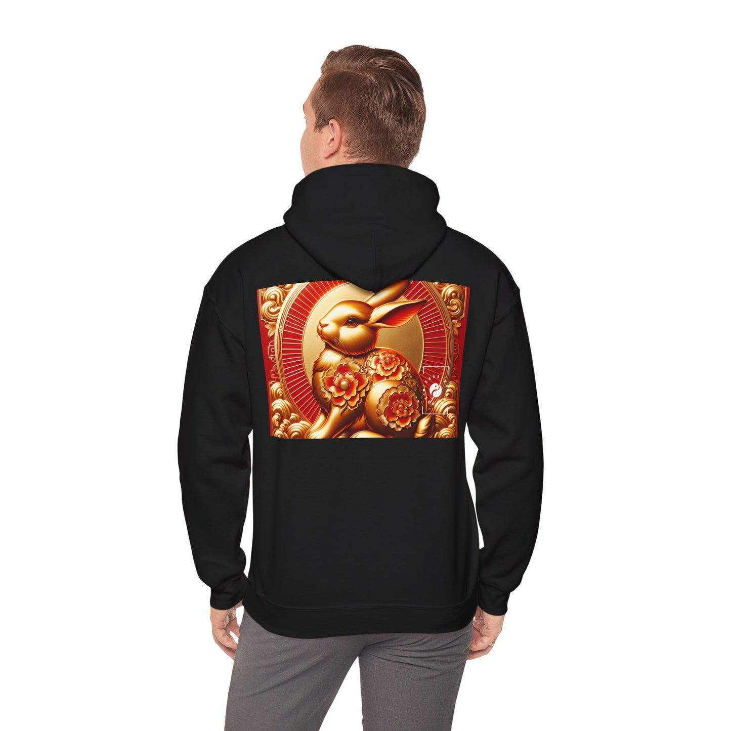 "Golden Blessings: Lunar Rabbit's Resplendence" - Hoodie