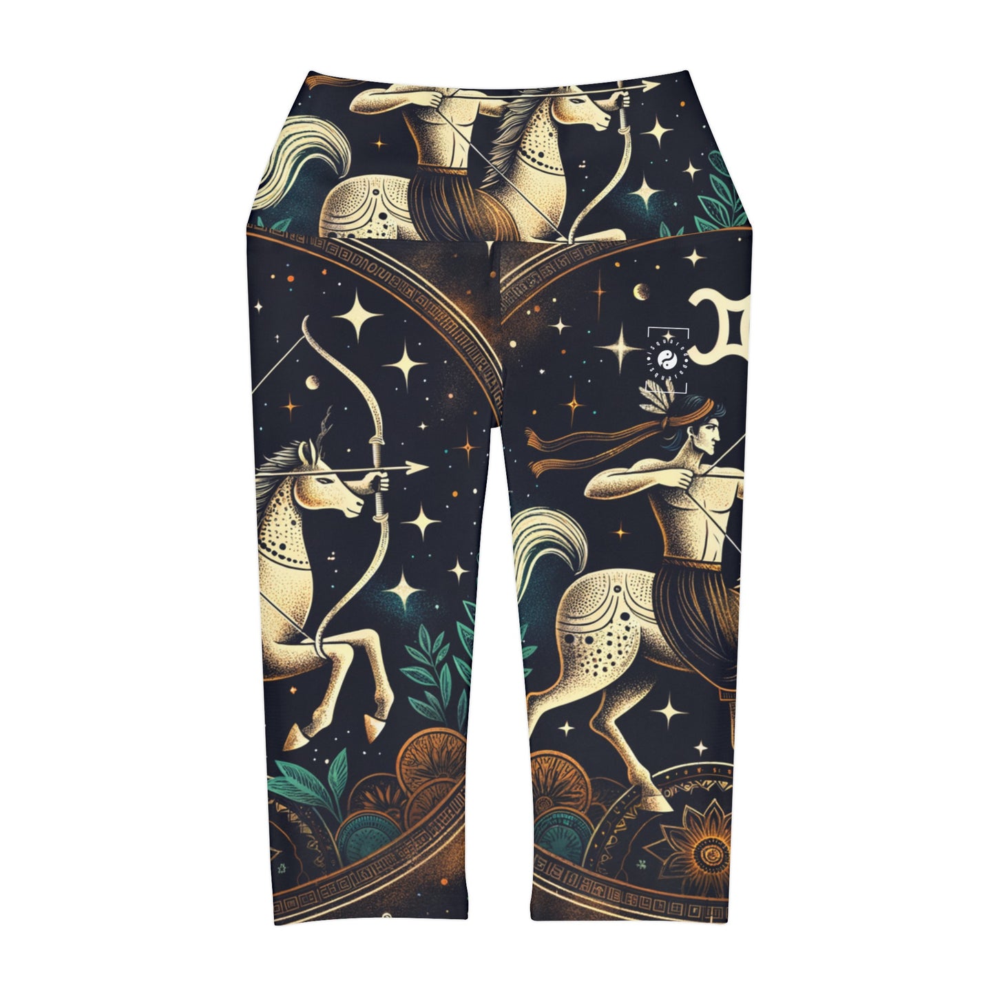 Sagittarius Emblem - High Waisted Capri Leggings