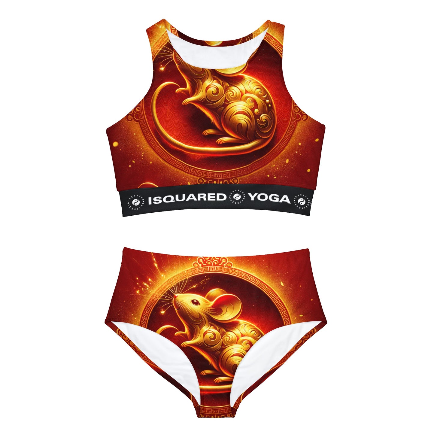 "Golden Emissary: A Lunar New Year's Tribute" - Hot Yoga Bikini Set