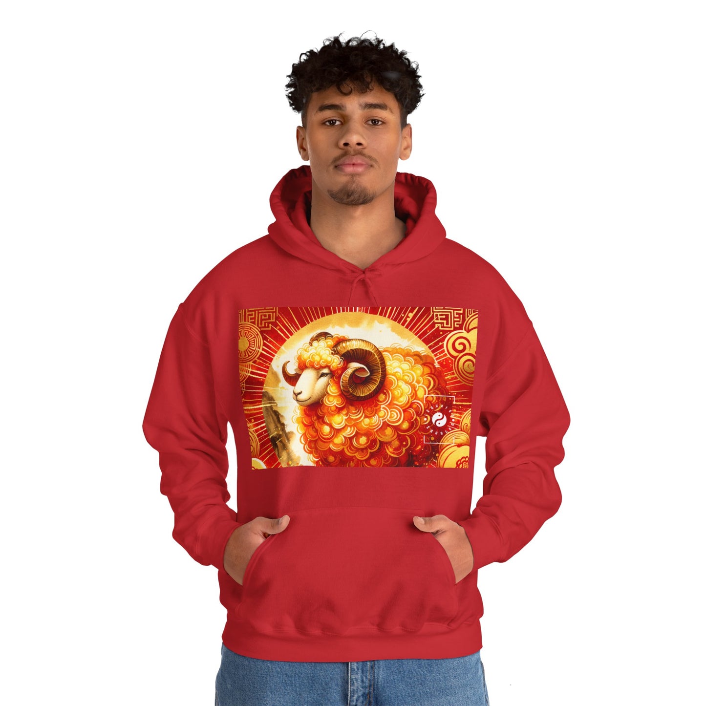 "Auspicious Gold of Divine Ewe: A Lunar New Year Revelry" - Hoodie