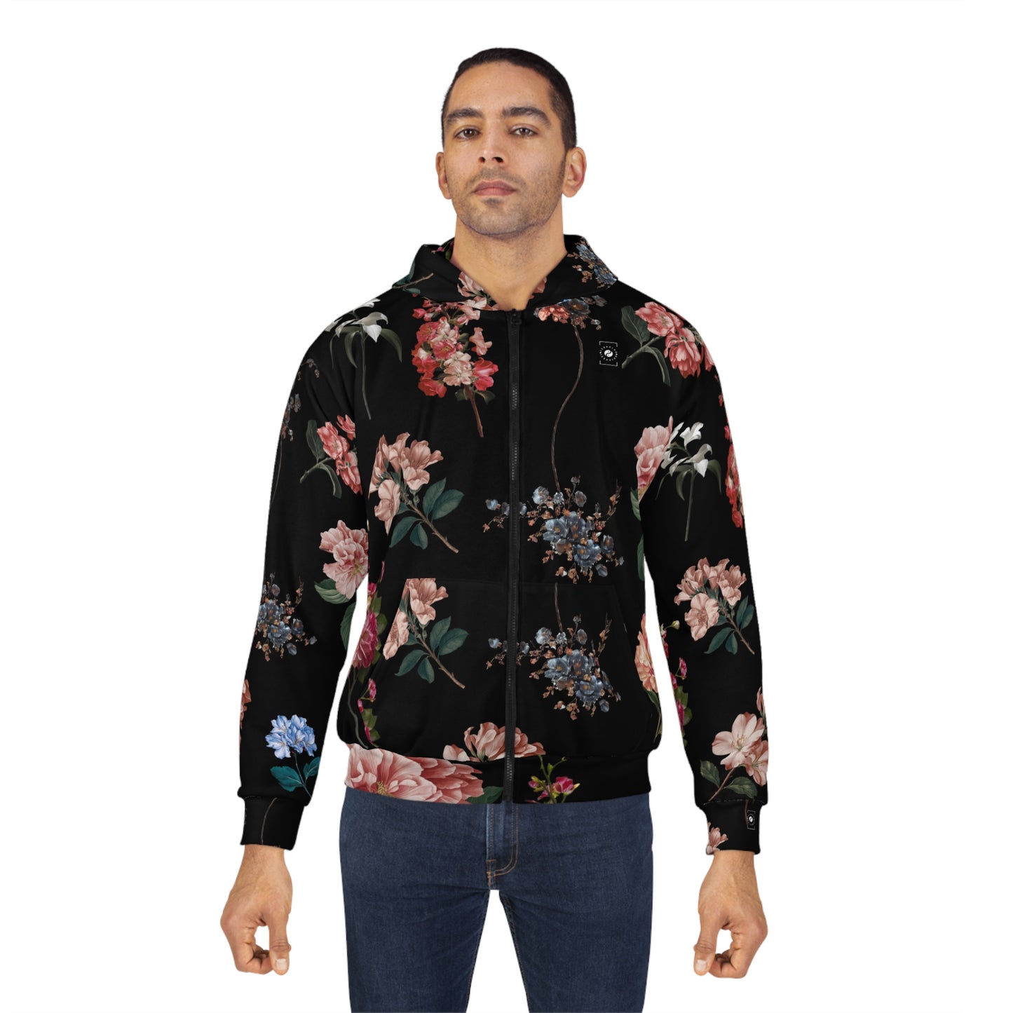 Botanicals on Black - Zip Hoodie