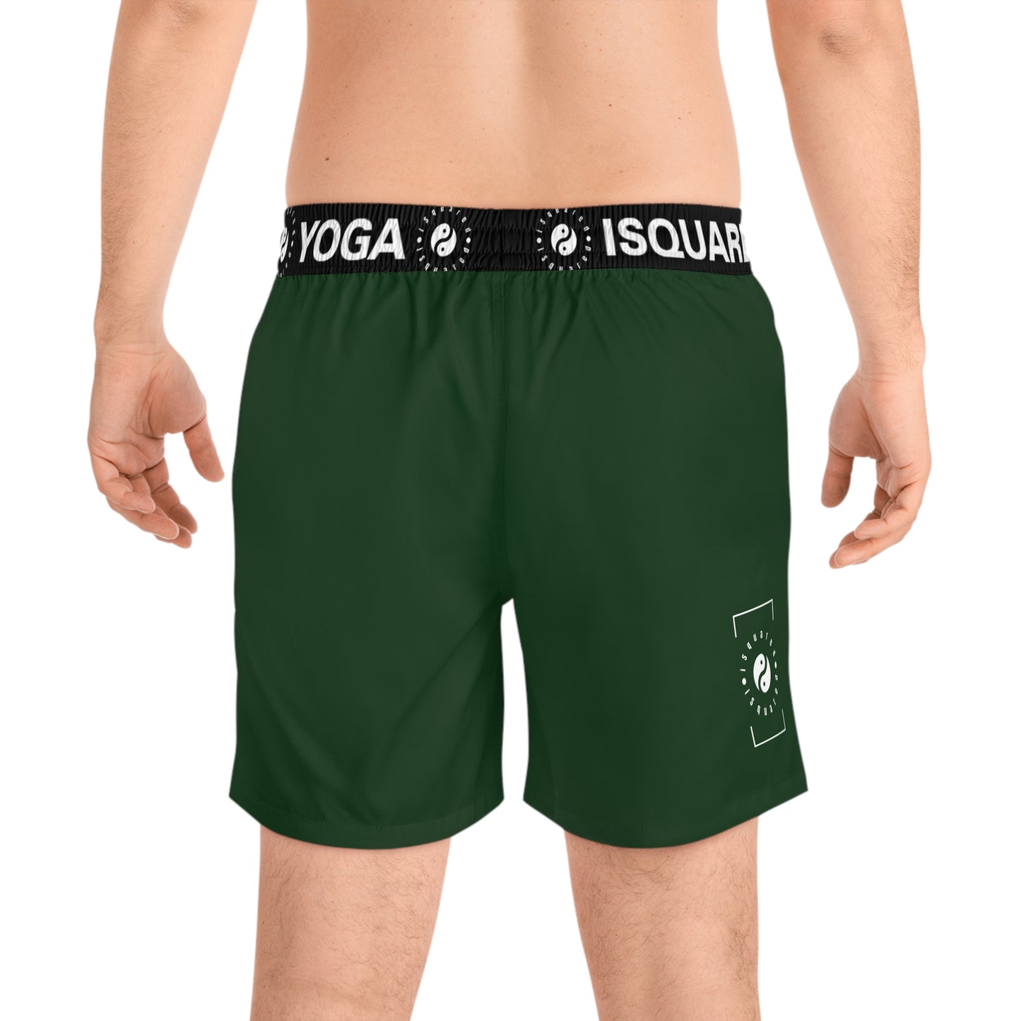 #153B1C Forest Green - Swim Shorts (Mid-Length) for Men