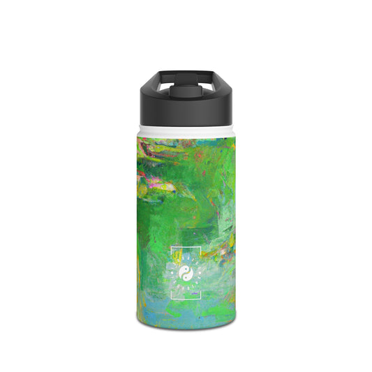 "Lily Aquarelle: Dusk Reflections" - Water Bottle