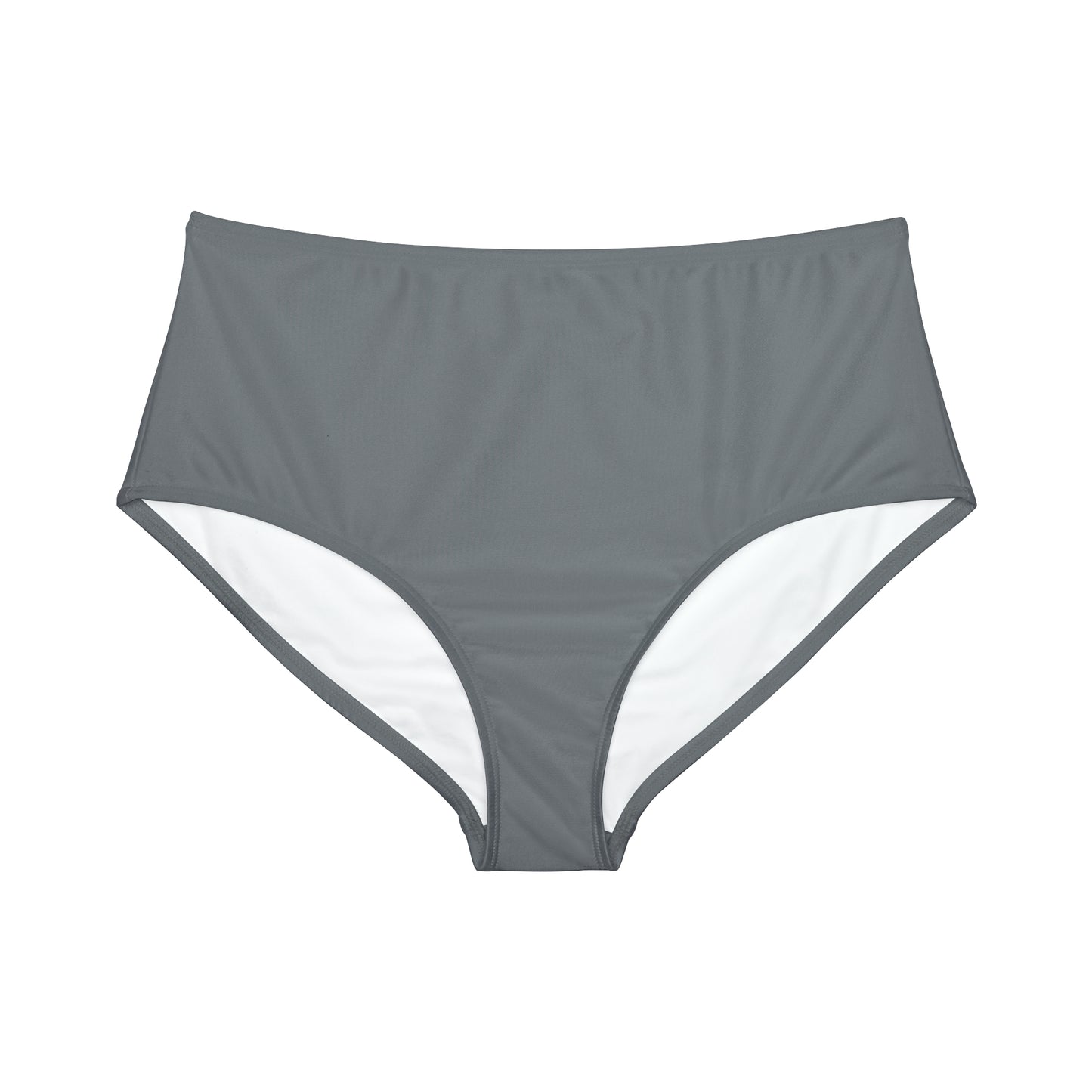 #777B7E Gris Acier - Bas de bikini taille haute