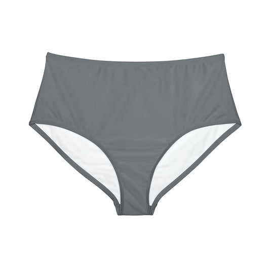 #777B7E Steel Grey - High Waisted Bikini Bottom