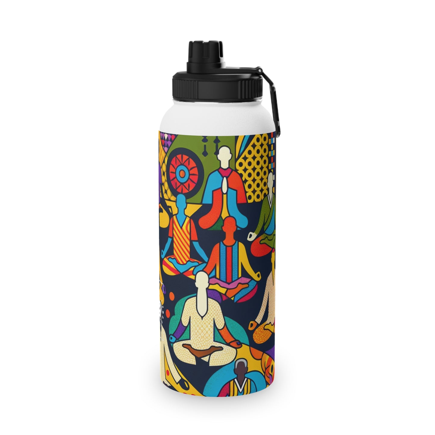 "Vibrant Sadana: Unleashing the Prana in Nouveau Réalité" - Sports Water Bottle