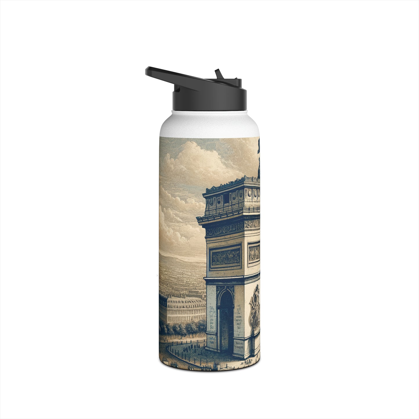 "Majesty of the Arc: A Napoleon Era Portrait" - Water Bottle