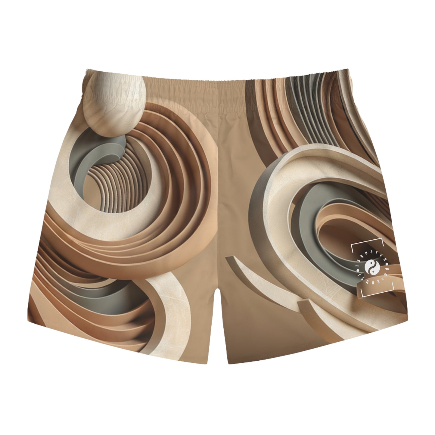 "Hepworth Hues: An Earth Tone Symphony" - Swim Trunks for Men