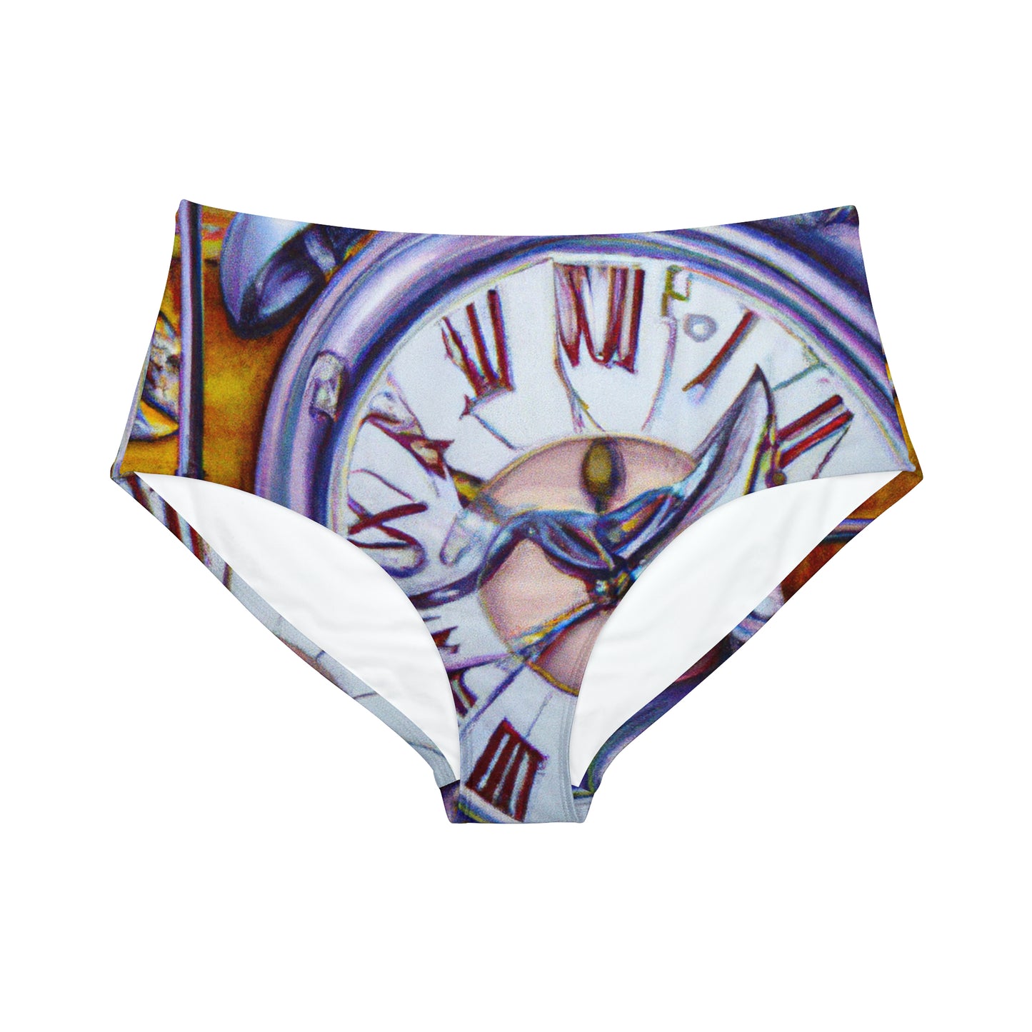 "Chrono Illusionist's Liquid Riddle" - Bas de bikini taille haute