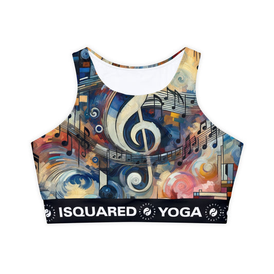 "Melodic Abstraction: Kandinsky's Symphony" - Lined & Padded Sports Bra