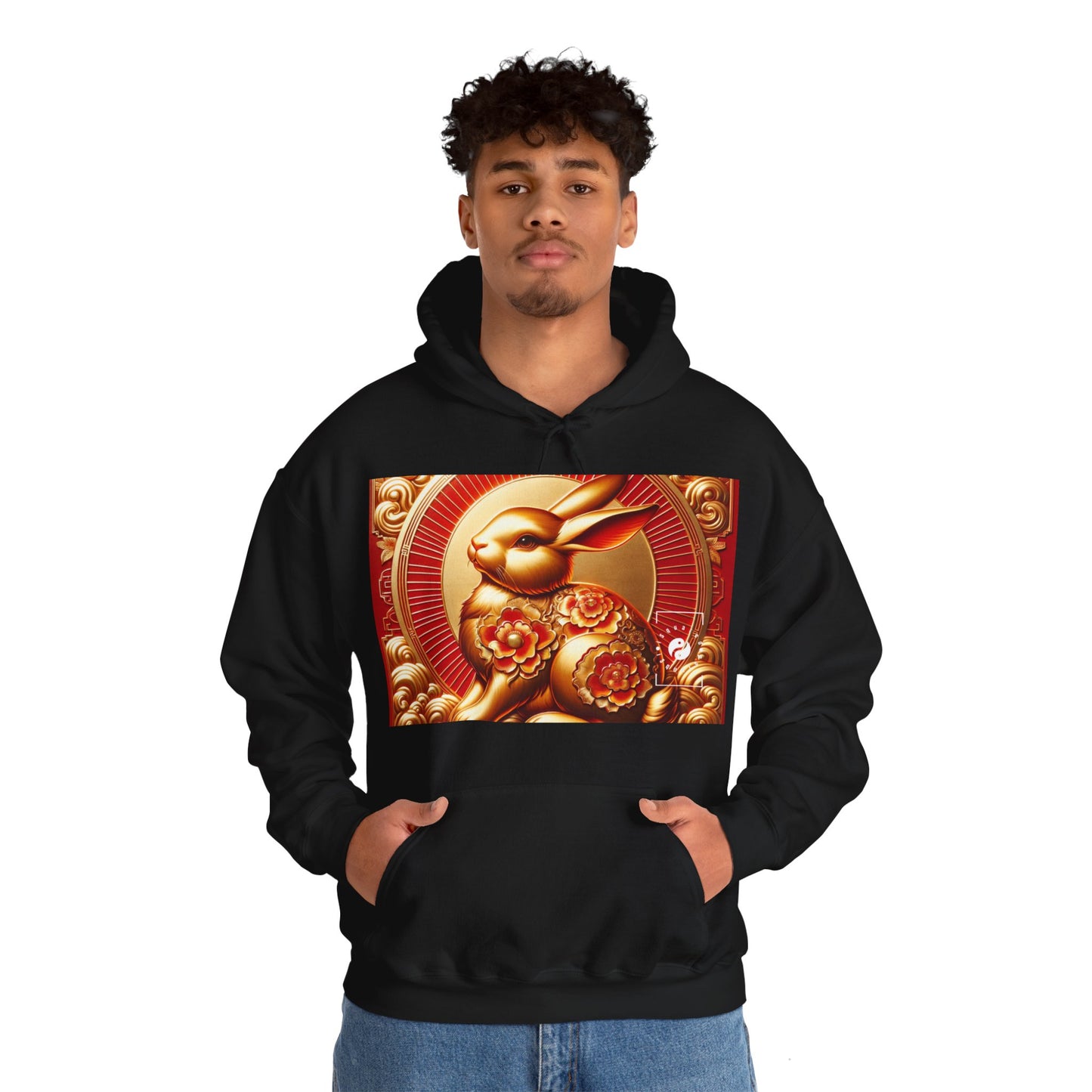 "Golden Blessings: Lunar Rabbit's Resplendence" - Hoodie